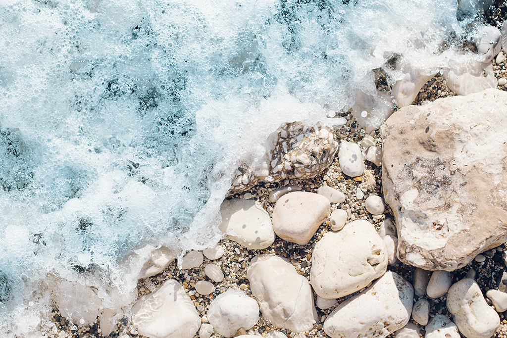 water on rocks